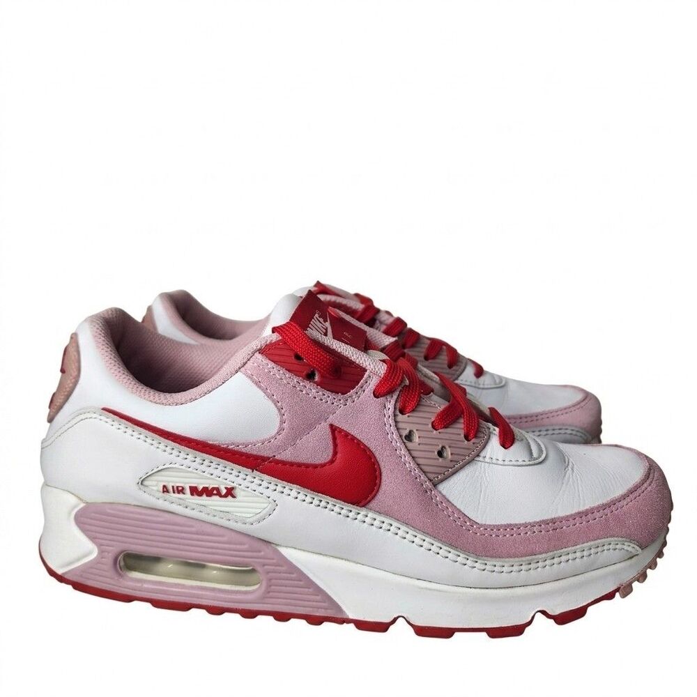 Nike Air Max 90 Valentines Day Love Letter Pink Suede DD8029-100 Women's Size 9